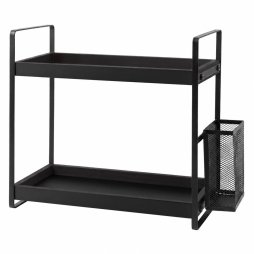 Levede Bathroom Organiser Countertop 2 Tier Perfume Skincare Storage Shelf Black