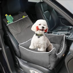 Skylos Pet Car Booster Seat Travel Bed Velvet in Grey Colour