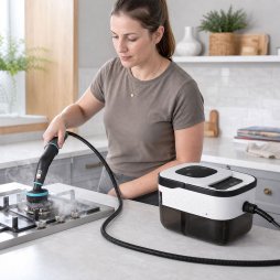 Spector Steam Cleaner Handheld 6 Settings with Tank 105??C Heat For Kitchen White