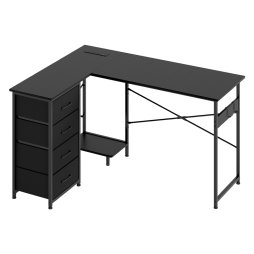 Levede Office Gaming Desk Reversible L-shaped Corner Computer Table 4 Drawers