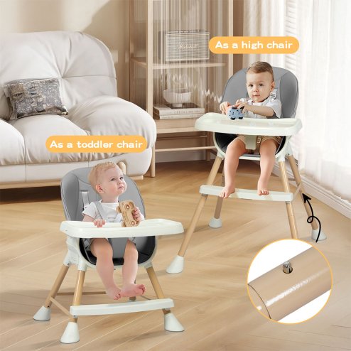 Dekko Adjustable 6-In-1 Baby Highchair Infant Feeding Seat Toddler Table Chair