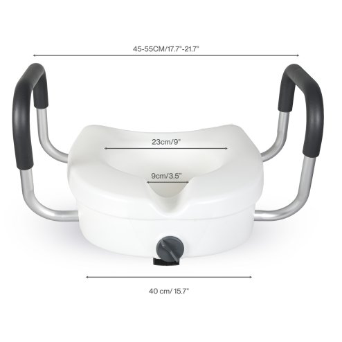 Levede Raised Toilet Seat 12cm Riser with Adjustable Arms for Elderly Disabled