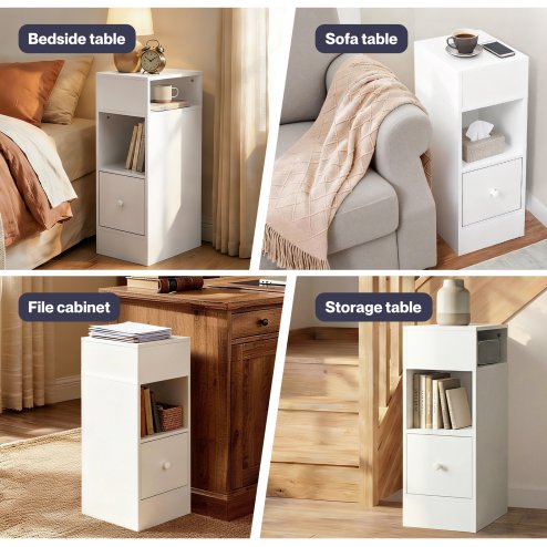 Levede Bedside Tables Modern Nightstand White Storage Drawer Shelf for Bedroom