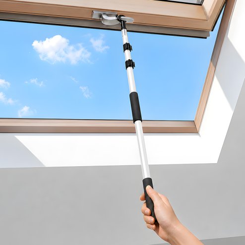 Levede Skylight Opener Telescopic Window Pole 1.1-2m Roof Window Aluminium Black