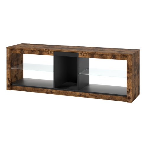 Levede TV Unit Cabinet Stand LED Storage Height Adjustable Living Room Wood RGB Image