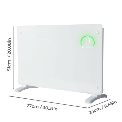 Spector Electric Radiator 2000W Panel Heater Wall Mounted Freestanding White