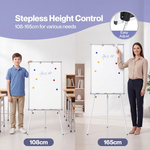 Levede Magnetic Whiteboard with Foldable Tripod Dry Erase For Office,White