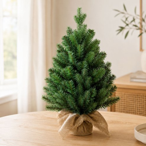 Santaco Christmas Tree Xmas Spruce Cement Base 75 PVC Tips Tabletop Indoor Green