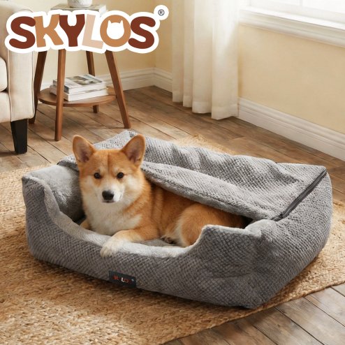 Skylos Extra Large Dog Bed Pet Cave Bed Washable Non Slip Removable Blanket XL