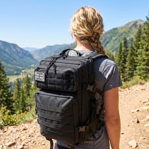 Swifto Military Backpack 45L, Tactical Backpack, 900D Oxford, Black