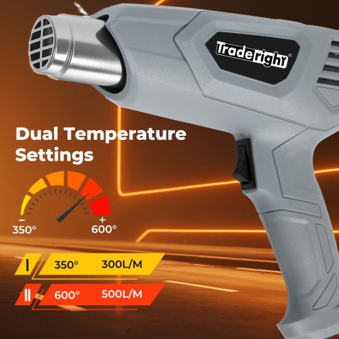 Traderight 2000W Heat Gun Hot Air Blower 2 Temperature Paint Remover 4 Nozzles