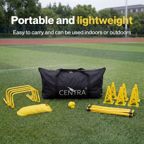 Centra Football Training Equipment Pro Agility Kit Speed Ladder Cones Hurdle