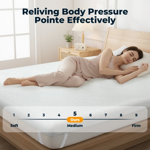 Memory Foam Mattress Topper King Bamboo Charcoal Cooling Gel 8cm Thick Washable