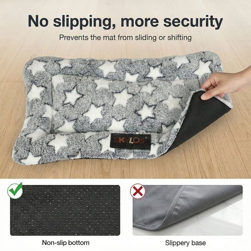 Skylos Dog Bed Arctic Fleece Soft Pet Cushion Mattress Small Dog Puppy Crate Mat