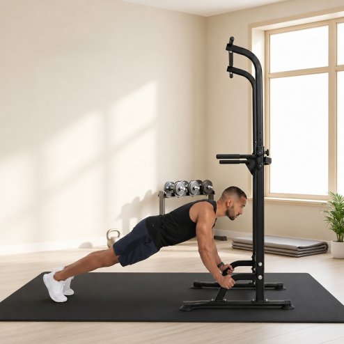 Centra Pull Up Station, 9-Height Adjustable, 150kg Carbon Steel, Black Image