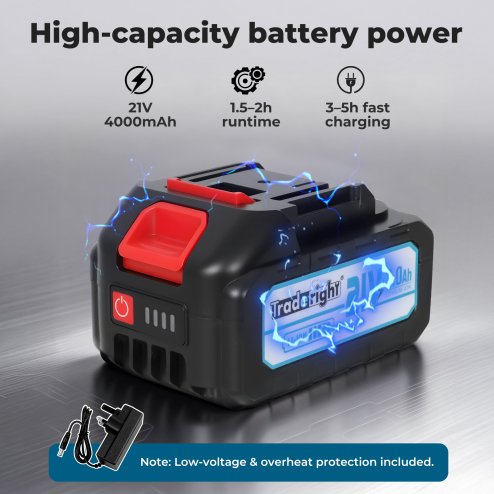 Traderight 21V Cordless Rotary Hammer Drill SDS Plus Concrete Impact Drill Tool