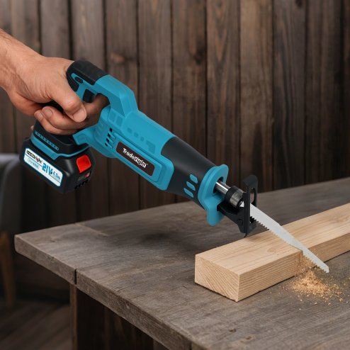 Traderight Cordless Reciprocating Saw Set For Wood Metal 2 Battery Safety Goggle