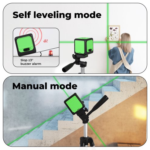 Traderight Green Laser Level Self Leveling IP54 Water Resist with Tripod