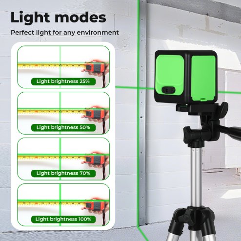 Traderight Green Laser Level Self Leveling IP54 Water Resist with Tripod