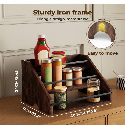 Toque Counter Top Wine Rack Storage Liquor Bottle Display Shelf Wooden Holders