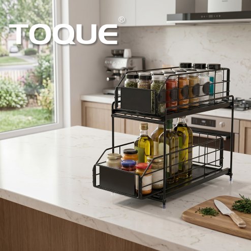 Toque 2 Tier Pull Out Basket Under Sink Kitchen Cabinet Storage Organiser Drawer