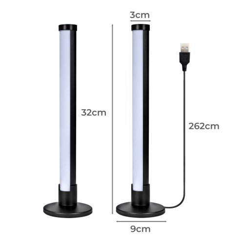 Emitto 2x Smart RGB LED Light Bars Game Ambient Lamps Color Changing Music Timer