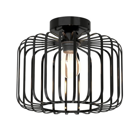 Emitto Ceiling Light Industrial Chandelier Metal Pendant Lamp Bedroom E27 Black