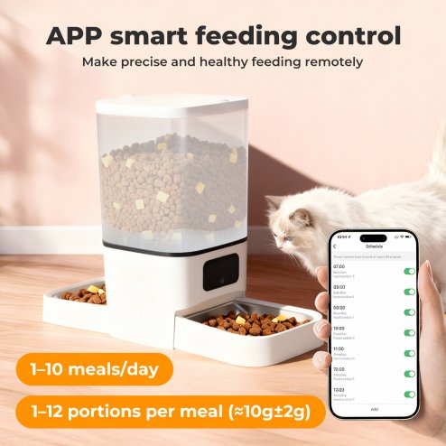 Skylos Dog Feeder Food Automatic Dispenser 6L Dual Bowl APP Timer Portal Contol
