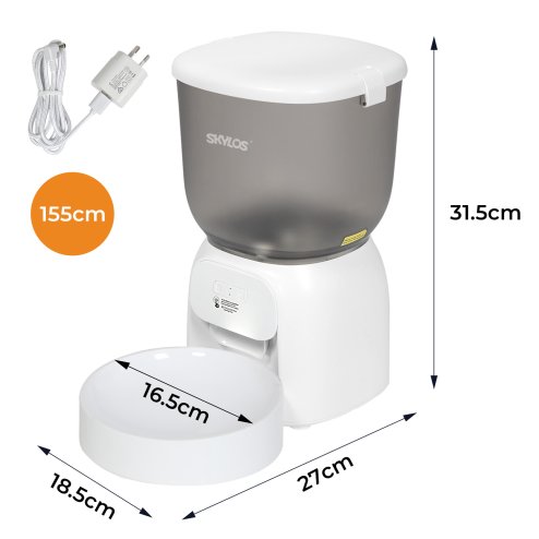 Skylos 4L Automatic Pet Feeder Wifi Auto Smart Dog Cat Food Dispenser Timer Feed