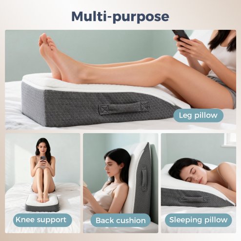 Lavio Leg Elevation Pillow Wedge Momory Foam For Knee Hip Lower Back Pain Relief