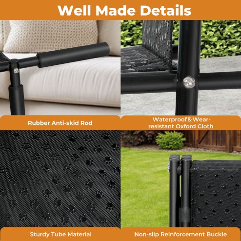 Skylos Pet Stairs Dog Ramp 4 Soft Steps for Car SUV Booster Foldable Portable
