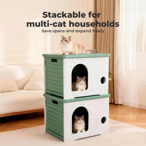 Skylos Dog Kennel Plastic Puppy Shelter Pet House Weatherproof Outdoor Indoor