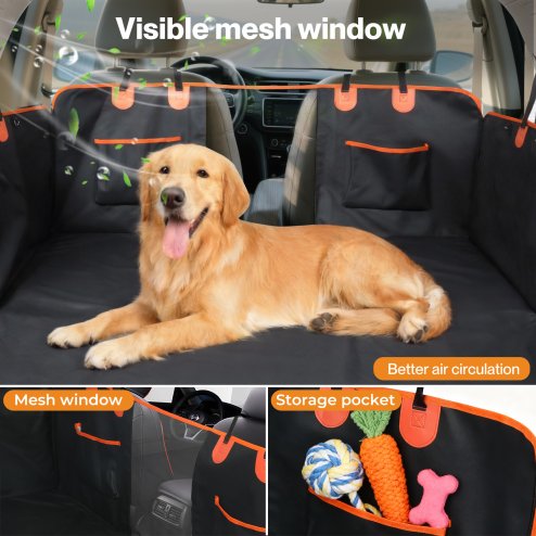 Skylos Dog Car Seat Cover Convertible Pet Back Seat Hammock Protector Waterproof