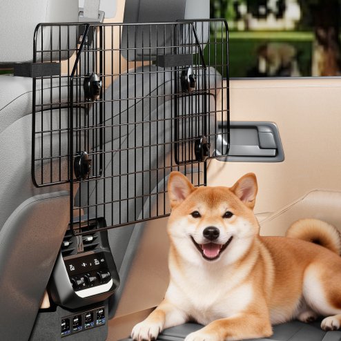 Skylos Dog Car Barrier Universal Pet Barrier Guard Adjustable Safety Travel