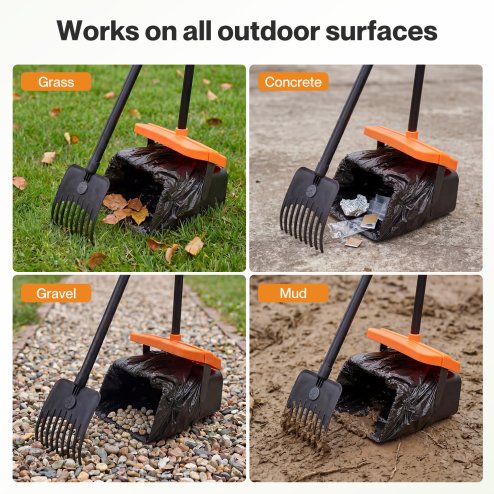Skylos Pooper Scooper Pet Waste Collector 120cm Handle with Rake 35 Waste Bags