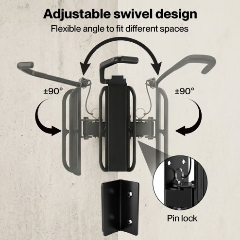 MONVELO Bike Rack Hook-mounted Parking Rack Swivel Wall Mount Bike Storage 4PCS