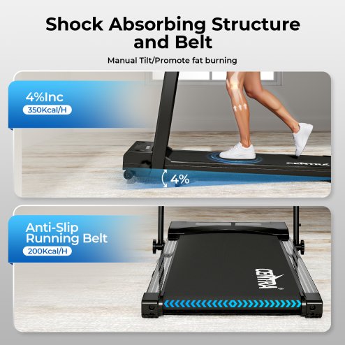 Centra Folding Treadmill for Home Incline Running Machine Walking Pad Bluetooth