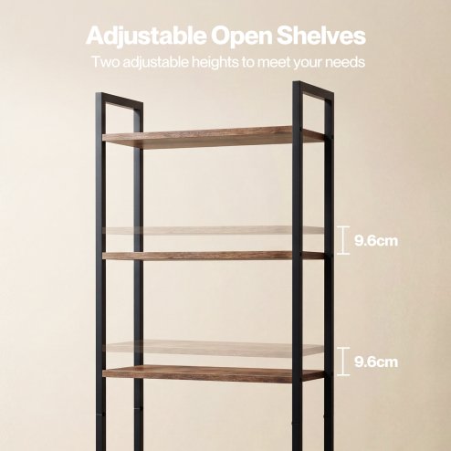 Levede Bookshelf 6 Tier Adjustable Display Shelf90kg Living Room Walnut Colour