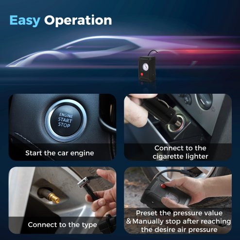 Manan Car Tyre Inflator Air Compressor Pump Portable Electric Digital 150PSI