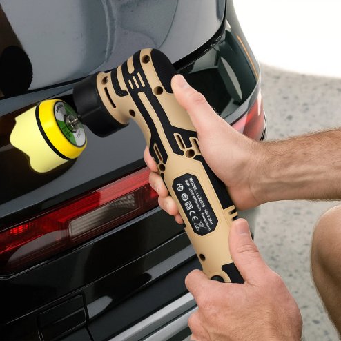 Traderight Cordless Car Polisher Buffer Mini Polishing Machine Dual Action 12V