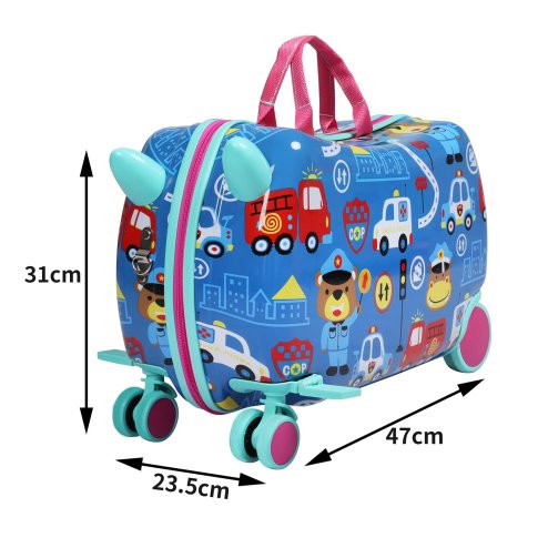 Dekko Kids Ride On Suitcase Children Travel Luggage Carry Bag Trolley