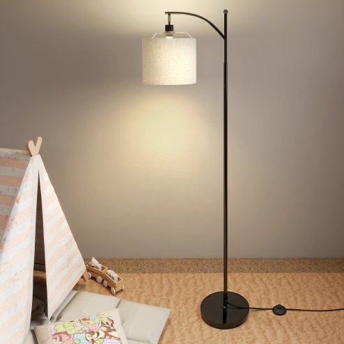 Emitto Standing Floor Lamp Living Room with Led Light Corner Remote Foot Switch