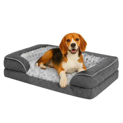 Skylos Orthopedic Pet Bed Large Memory Foam Cushion Dog Calming Velvet Washable