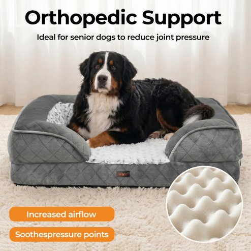 Skylos Orthopedic Dog Bed Memory Foam Pet Mattress Calming Washable Waterproof