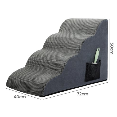 Skylos 4-Step Pet Stairs for Bed Sofa High Density Foam Dog Ramp Non-Slip Ladder