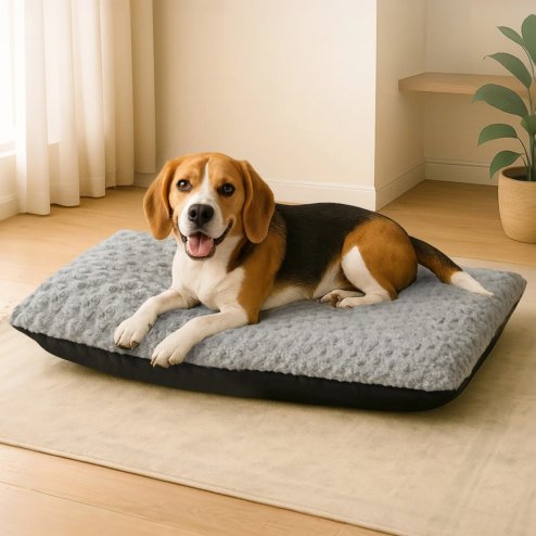 Skylos Pet Dog Bed for Calming Anti Anxiety Soft Plush Cushion Mat Washable