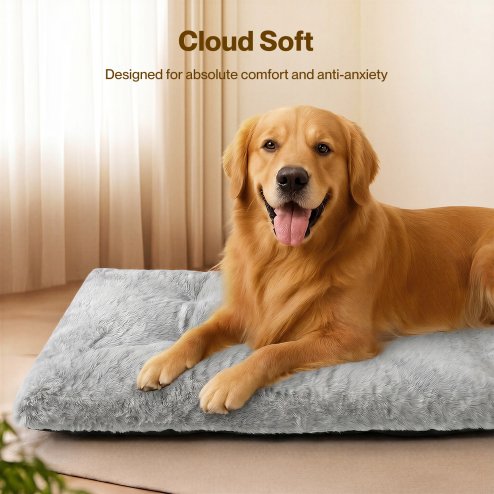 Skylos Extra Large Dog Bed Mattress Plush Cushion Washable Pet Crate Pad Mat