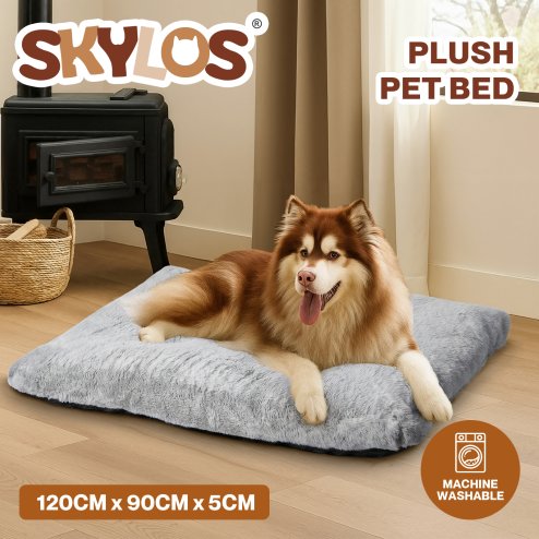 Skylos Pet Bed Cushion Extra Large Dog Mattress Plush Washable Pet Crate Pad Mat