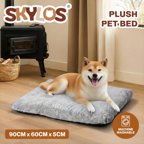 Skylos Large Dog Bed Mattress Soft Plush Cat Cushion Washable Pet Crate Pad Mat