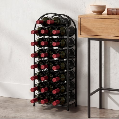Levede Wine Rack 23 Bottles Freestanding Storage Organiser Stand Home Black